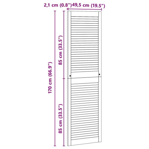 Врата за шкаф с врата 2 pcs Естествен 170 x 2,1 x 49,5 см