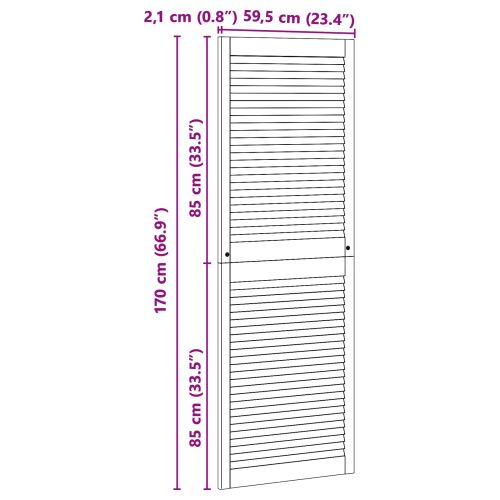 Врата за шкаф с врата 2 pcs Естествен 170 x 2,1 x 59,5 см