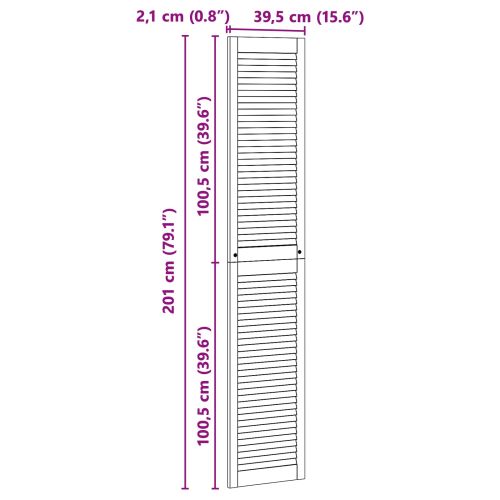 Врата за шкаф с врата 2 pcs Естествен 201 x 2,1 x 39,5 см