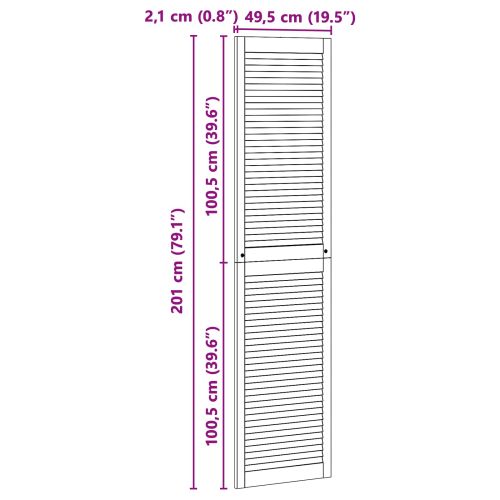 Врата за шкаф с врата 2 pcs Естествен 201 x 2,1 x 49,5 см