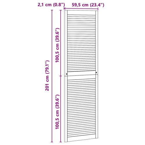 Врата за шкаф с врата 2 pcs Естествен 201 x 2,1 x 59,5 см