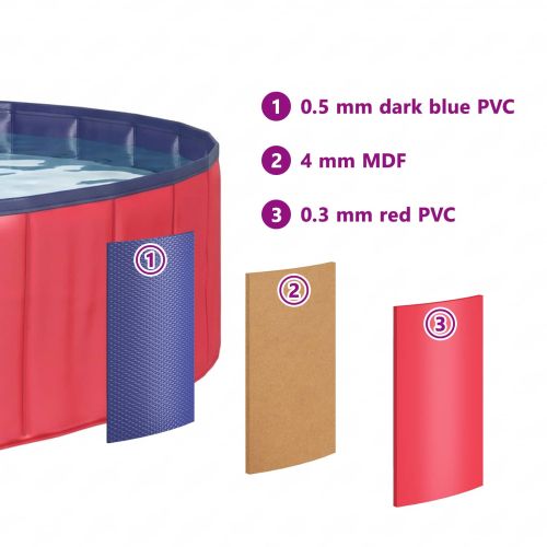 Кучешки Басейн Червено Ø300 x 38 см Дебел PVC