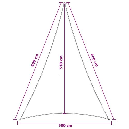 Слънцезащитен плат 5 x 6 x 6 m HDPE