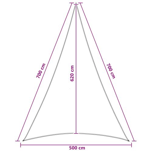 Слънцезащитен плат 5 x 7 x 7 m HDPE