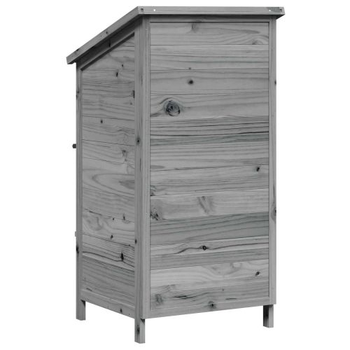Градина постройка Сиво 59 x 56 x 113,5 см Инженерна дървесина
