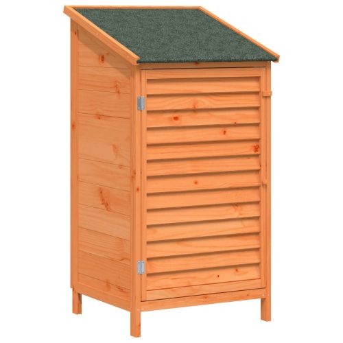 Градина постройка Кафяво 59 x 56 x 113,5 см Солидно ела дърво
