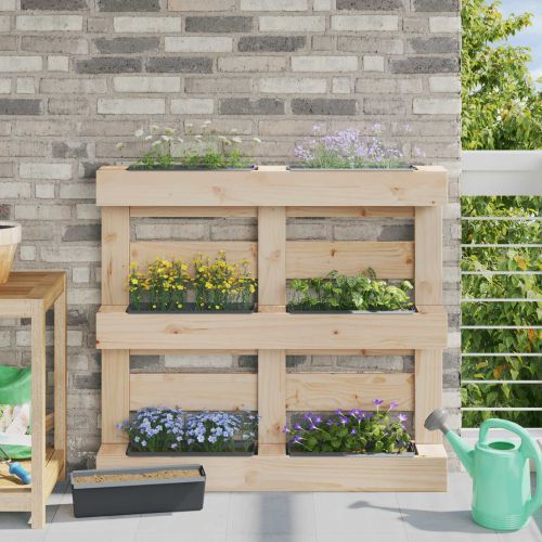 Кутиите за цветя за евро палети 24 pcs Сиво 36 x 13,5 x 9,5 см