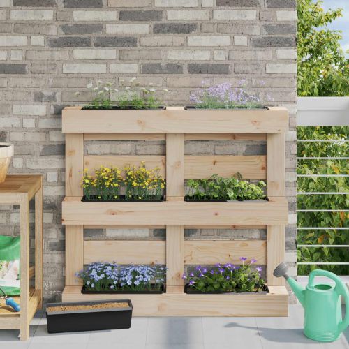 Кутиите за цветя за евро палети 24 pcs Черно 36 x 13,5 x 9,5 см