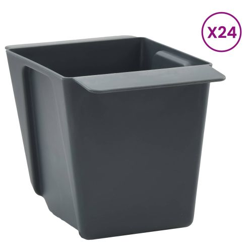 Кутиите за цветя за евро палети 12 pcs Сиво 13,5 х 9 х 9,5 см
