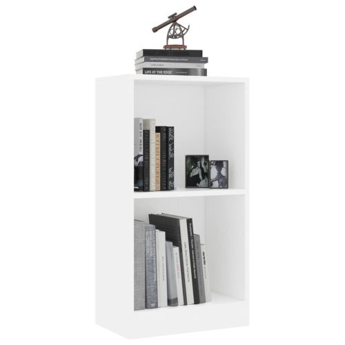 Етажерка за книги, бяла, 40x24x75 см, инженерно дърво