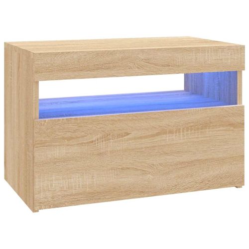 ТВ шкаф с LED осветление, дъб сонома, 60x35x40 см
