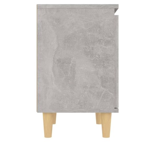 Нощни шкафчета крака дърво масив 2 бр бетонно сиви 40x30x50 см
