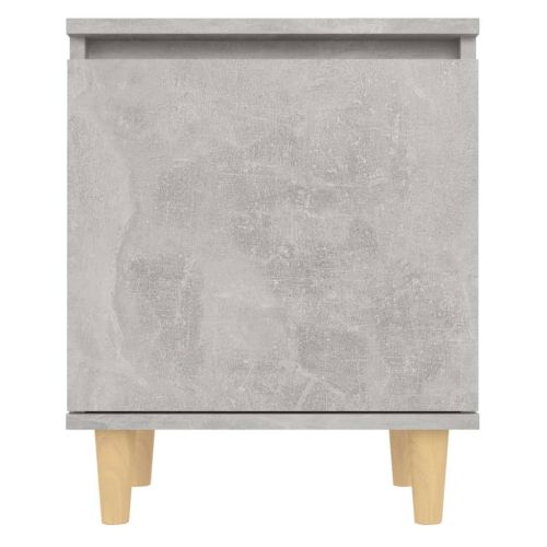 Нощни шкафчета крака дърво масив 2 бр бетонно сиви 40x30x50 см
