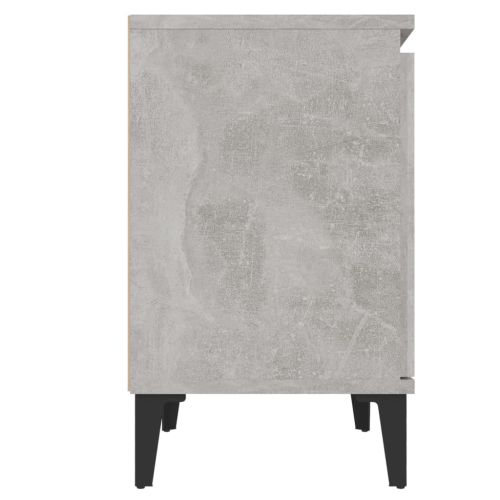 Нощни шкафчета с метални крака, бетонно сиво, 40x30х50 см