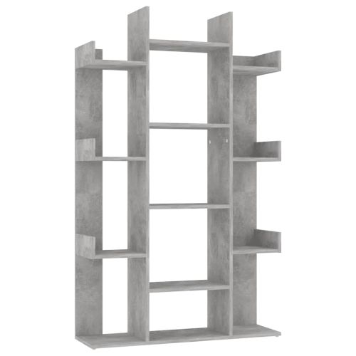 Шкаф библиотека, бетонно сив, 86x25,5x140 см, инженерно дърво