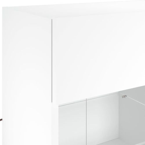 Стенен ТВ шкаф с LED осветление, бял, 78,5x30x60,5 см