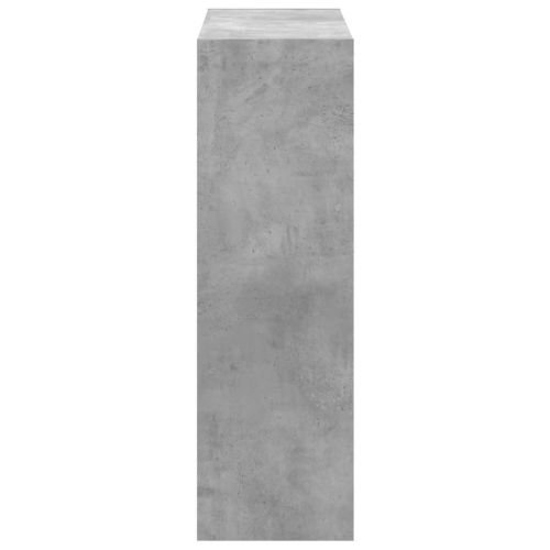 Библиотека, бетонно сива, 102x32x102 см, инженерно дърво