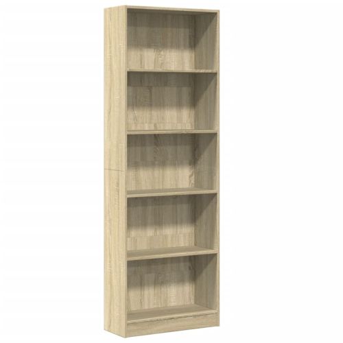 Библиотека, сонома дъб, 60x24x176 см, инженерно дърво