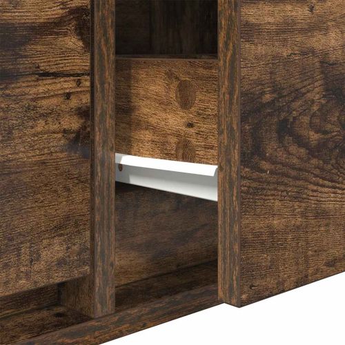 ТВ шкафове 2 бр Опушен дъб 60x31x25,5 см инженерно дърво