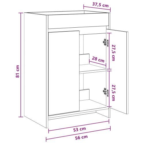 Кабинет под мивка за баня Бетонно сиво 56 x 37,5 x 81 см