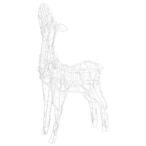 Акрилна коледна украса семейство елени, 300 LED, топло бяло