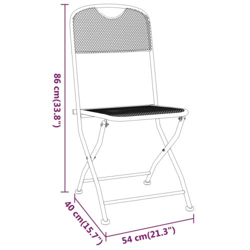 Градински комплект, просечена метална мрежа, 3 части, антрацит