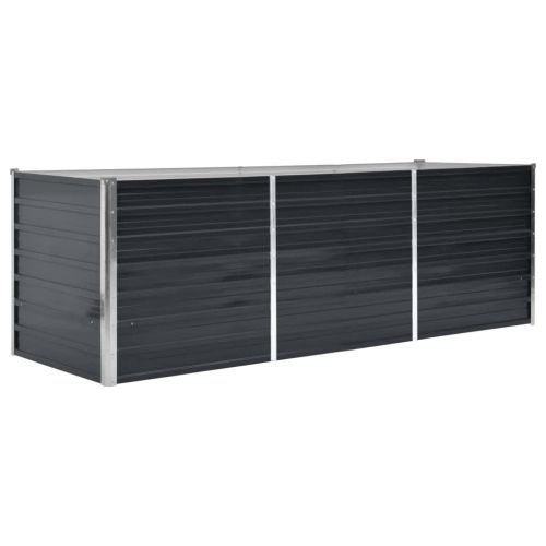 Градинска висока леха антрацит 240x80x77 см поцинкована стомана