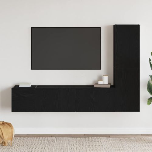 Комплект ТВ шкаф 4 pcs Черния дъб 130,5 x 30 x 140 см