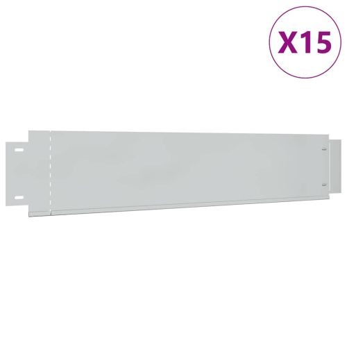 Бордюрни ленти, 15 бр, поцинкована стомана, 100x20 см