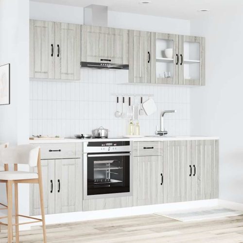 Комплект кухненски шкафове от 8 части Kalmar, инженерно дърво