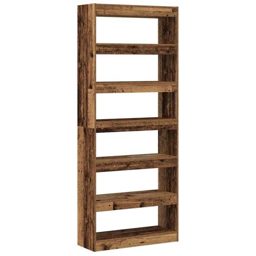 Шкаф за книги Старо дърво 80 x 30 x 198 см Инженерно дърво