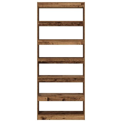 Шкаф за книги Старо дърво 80 x 30 x 198 см Инженерно дърво
