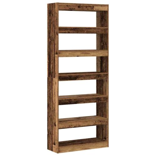 Шкаф за книги Старо дърво 80 x 30 x 198 см Инженерно дърво