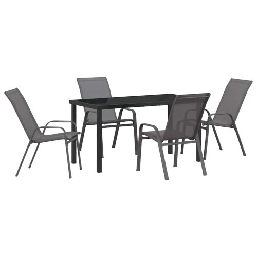 Комплект за хранене в градината 5 pcs Сив и черен
