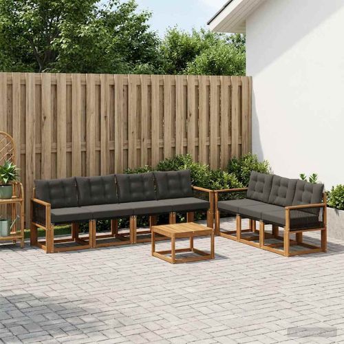 Комплект дивани за открито 8 pcs Естествено и черно