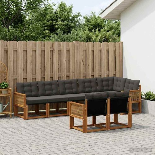 Комплект дивани за открито 8 pcs Естествено и черно