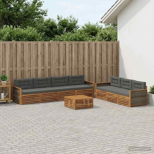 Комплект дивани за открито 8 pcs Натурален и Антрацит