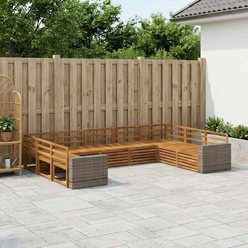 Комплект дивани за открито 9 pcs Натурално