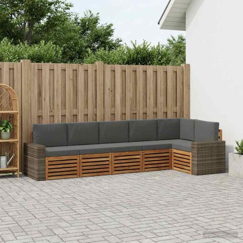 Комплект секционен диван 6 pcs Натурален и Антрацит