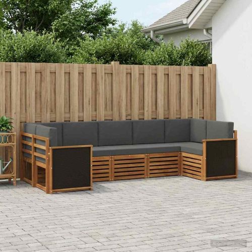 Комплект секционен диван 6 pcs Натурален и Антрацит