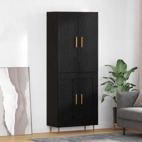 Висок шкаф Черния дъб 69,5 x 34 x 180 см Инженерно дърво