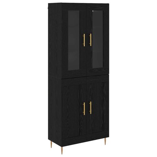 Висок шкаф 2 pcs Черния дъб Инженерно дърво