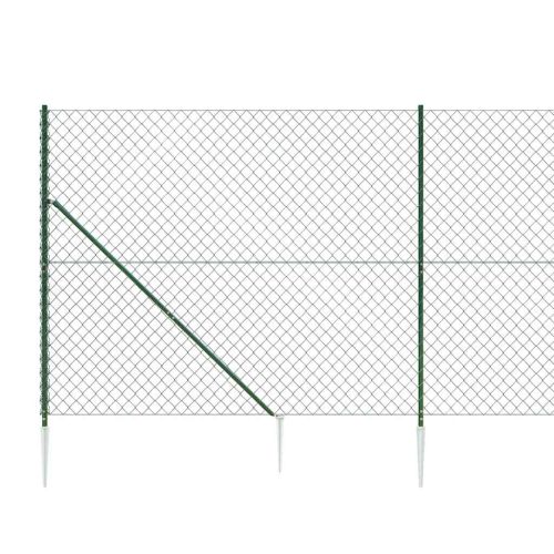 Плетена оградна мрежа с шипове, зелена, 2,2x25 м