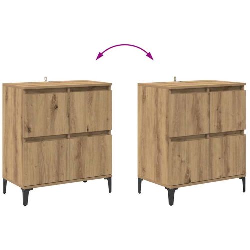 Скейдбордове 3 pcs Дъб 60 x 35 x 70 cm Инженерно дърво