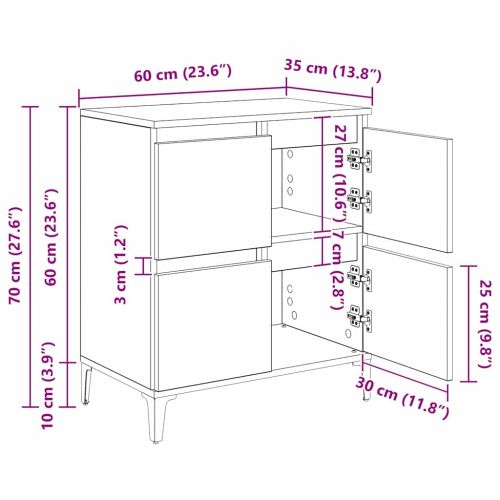 Скейдбордове 3 pcs Дъб 60 x 35 x 70 cm Инженерно дърво