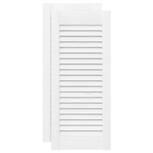 Врати за шкафове Louvred Design 2 бр., бели 61,5x29,5 см