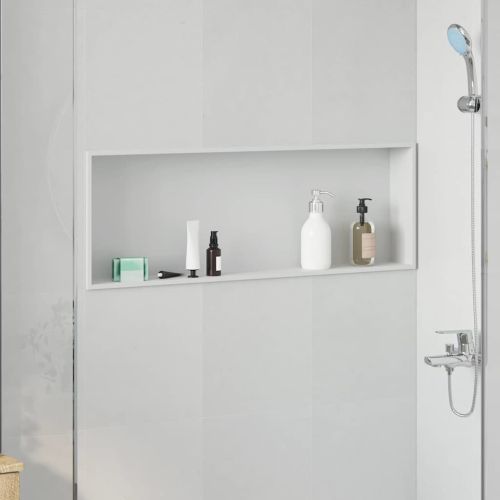 Нишата за душ Бяло 90 x 30 x 9,5 см Неръждаема стомана