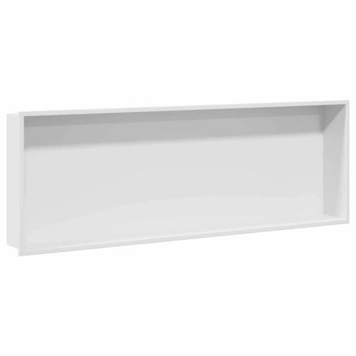 Нишата за душ Бяло 90 x 30 x 9,5 см Неръждаема стомана