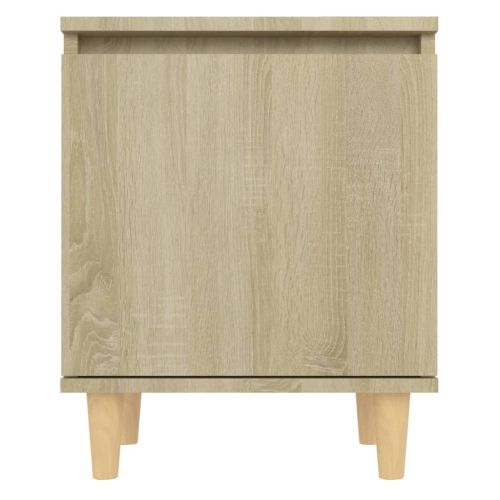 Нощни шкафчета с крака дървен масив 2 бр дъб сонома 40x30x50 см