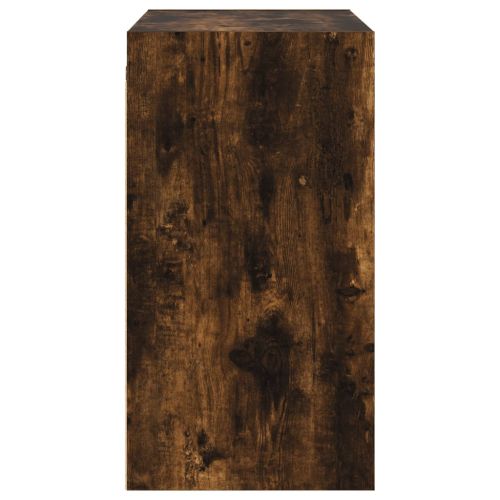 Стенен шкаф със стъклени врати, опушен дъб, 68x37x68,5 см